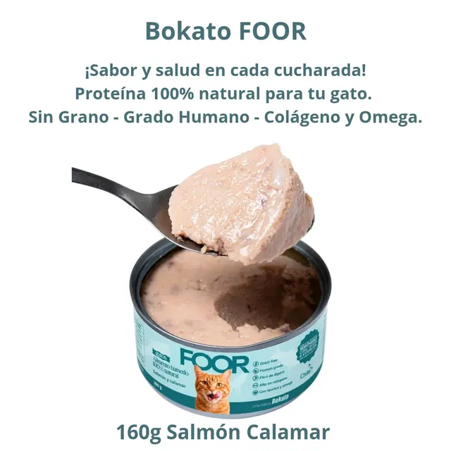 Alimento Húmedo Gatos Salmón Calamar 18 Latas de 160g