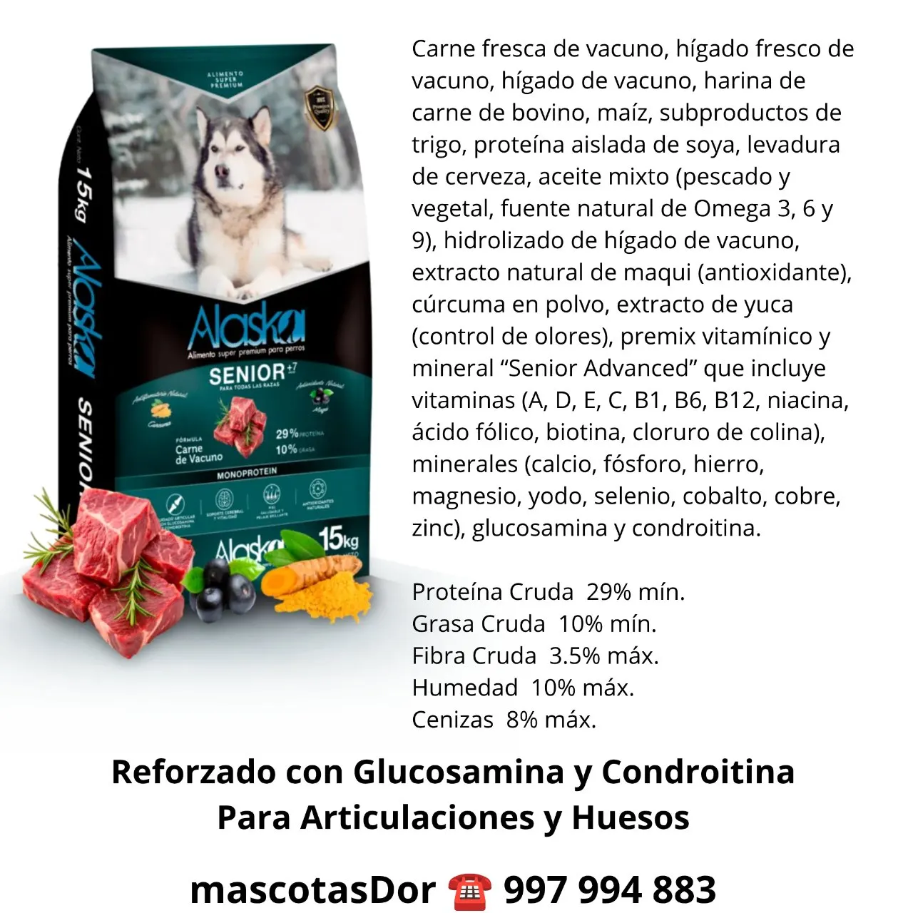 Alimento Alaska Senior 15kg