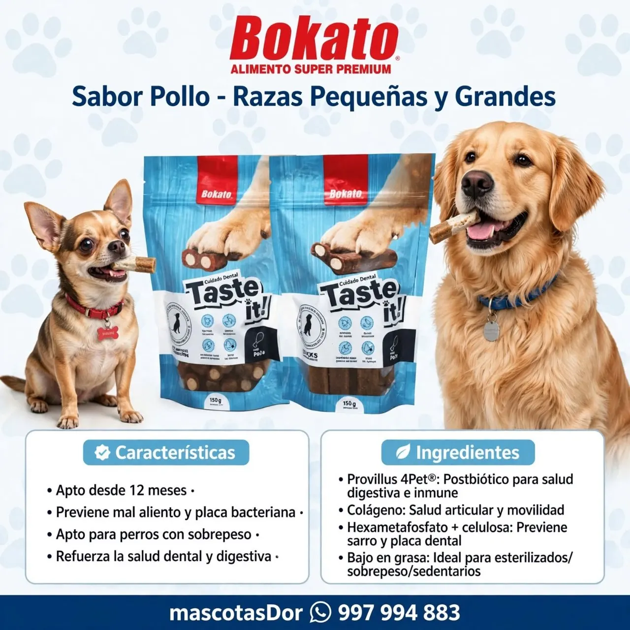 Bokato Taste it preventivo dental raza pequeña.