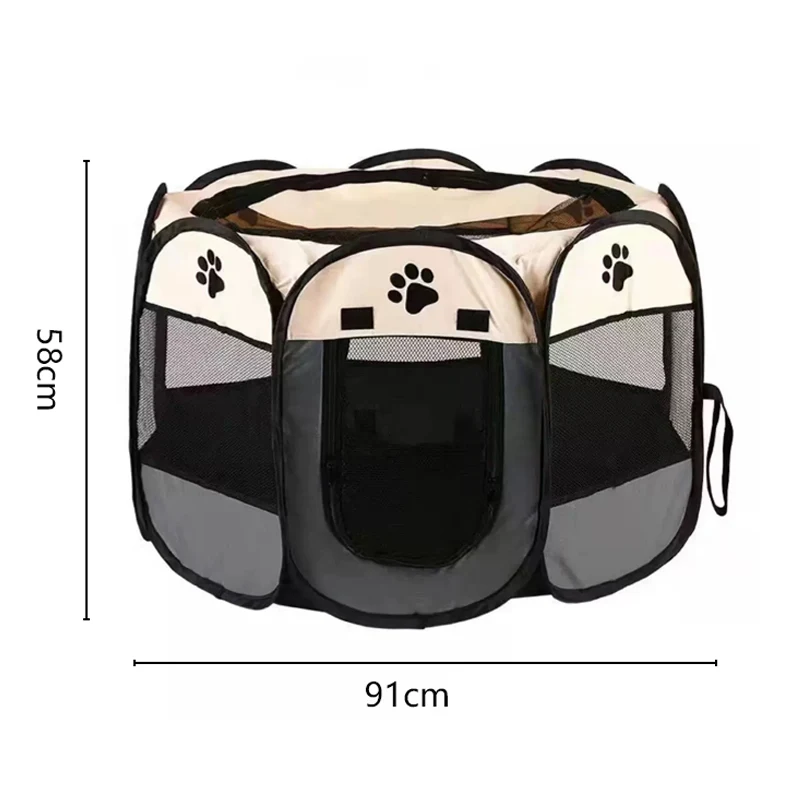 Corral plegable para mascotas · talla XL, blanco y negro