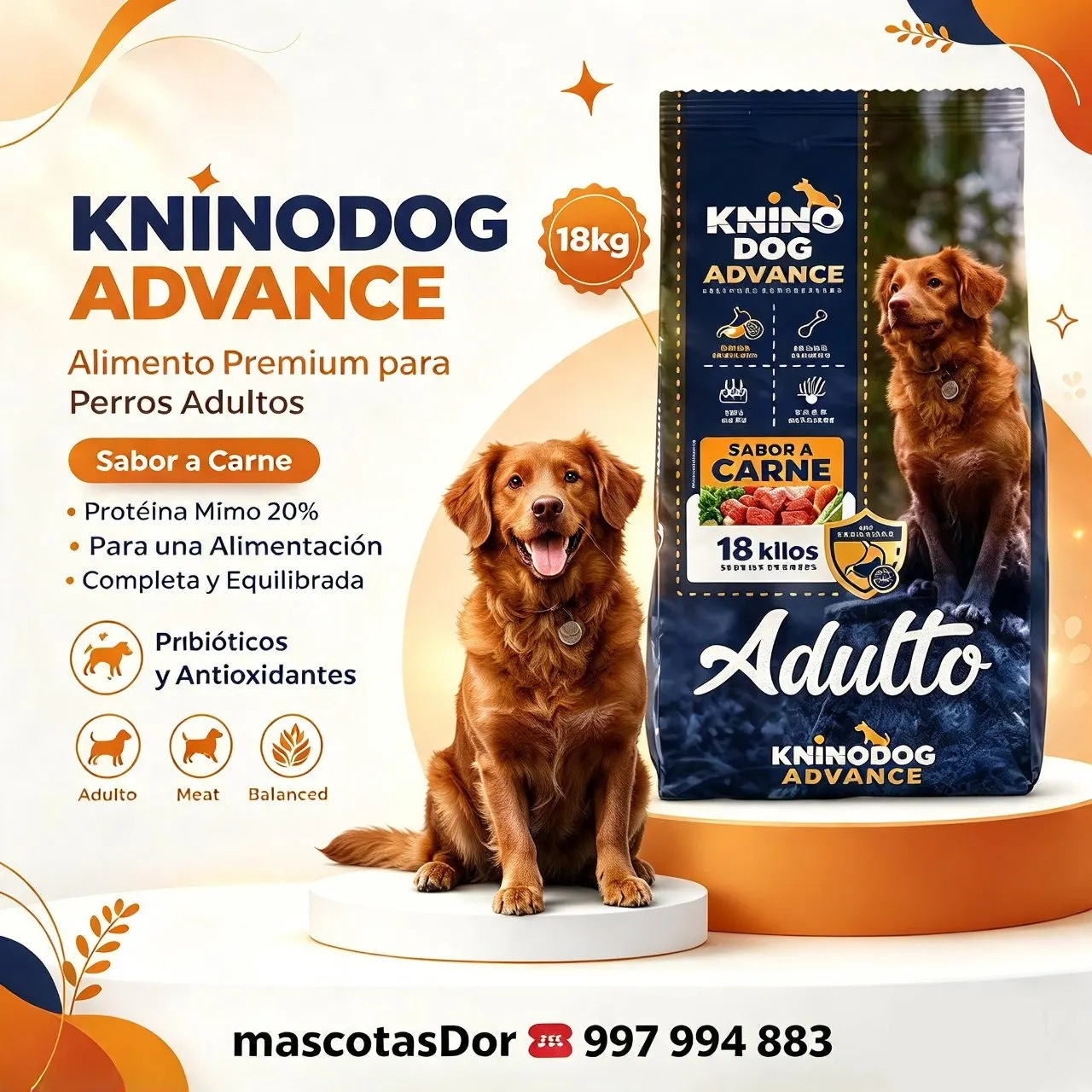 Knino Dog Advance Adulto Vacuno 18kg