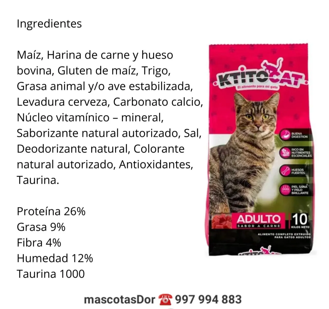 Ktito Gato Adulto 10kg