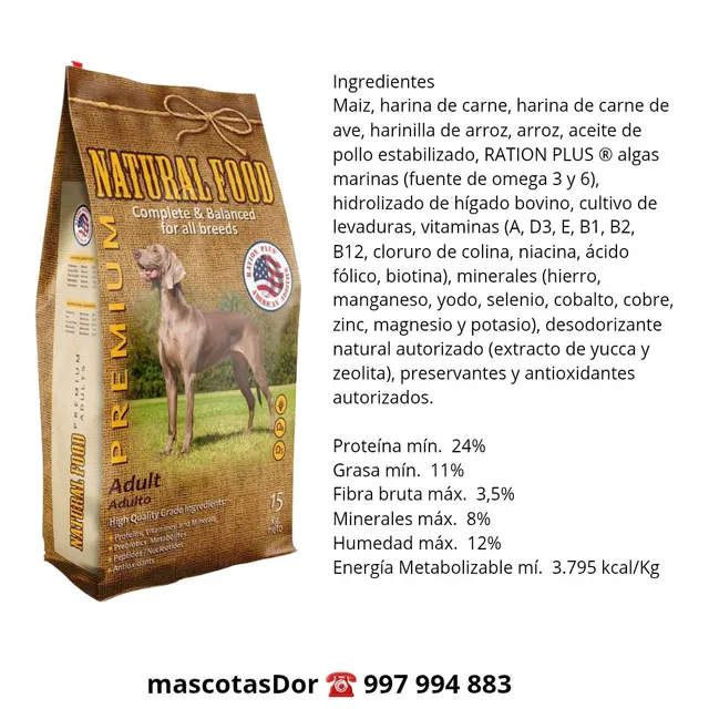 Natural Food Adulto 15kg