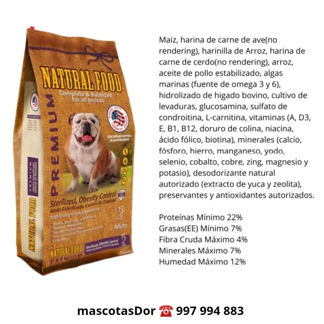 Natural Food Control Peso 15kg