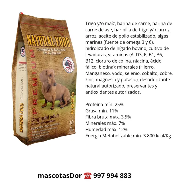 Natural Food Raza Pequeña 10kg