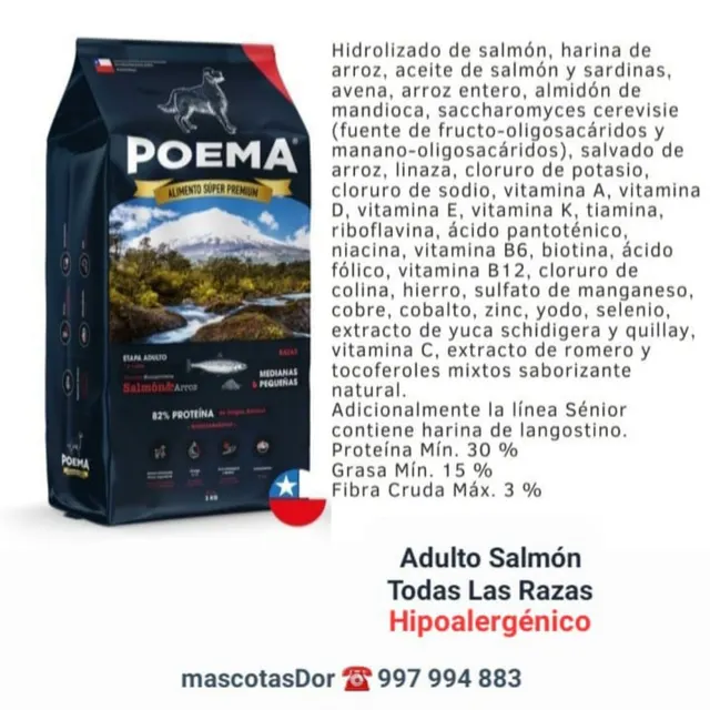 Poema Adulto Salmón Hipoalergénico 12kg