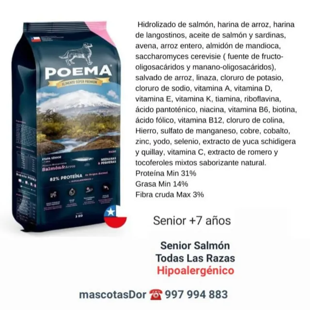 Poema Senior Salmón Hipoalergénico 3kg