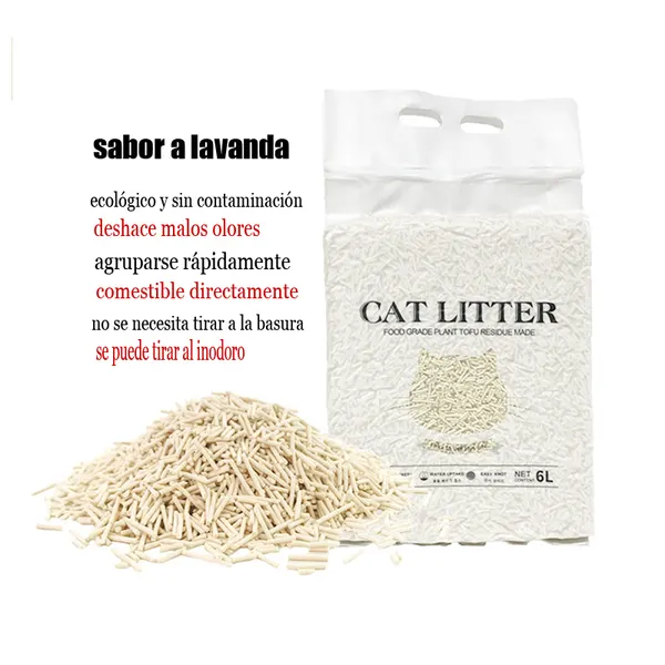 Arena de tofu para gatos — sin aroma · 6 L
