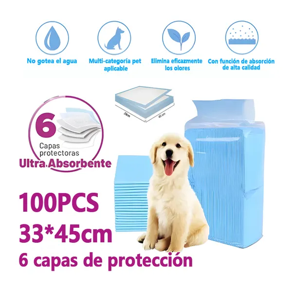 Sabanillas absorbentes para perro · 100 unidades (33 × 45 cm)